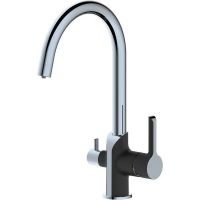 Смеситель для кухни Haiba Черный матовый Хром арт-HB76805-7 — фото 1, Смесители для кухни