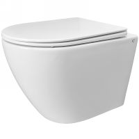 Унитаз CeramaLux подвесной Белый глянцевый с сиденьем Микролифт арт-TR2196 — фото 1, Подвесные унитазы