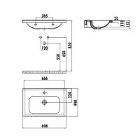 Раковина Creavit Ideal 70 Белая арт-ID070-00CB00E-0000 — фото 2, Раковины встраиваемые сверху