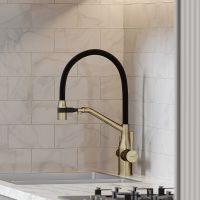 Смеситель для кухни Sancos Orta Золото брашированное Черный арт-SC4008BG — фото 6, Смесители для кухни