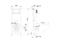 Инсталляция для подвесного унитаза узкая Aquatek Standart 37 , 1130*370*150 мм, +звукоиз арт-INS-0000017 — фото 2, Инсталляции для унитазов