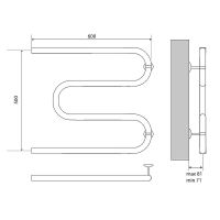 Водяной полотенцесушитель Melodia della vita Simple Polymer М-образный 50х60х1 Полирова арт-MTRSP5060PLR — фото 2, Водяные полотенцесушители