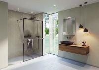 Душевая перегородка Riho Lucid GD400 140 (GD414B000) профиль Черный стекло прозрачное арт-G005045121 — фото 2, Душевые перегородки