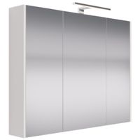 Шкаф зеркальный PRIME, 90 см, 3 дверцы, 6 стеклянных полок, белый арт-99.9306 — фото 3, Зеркальные шкафы в ванную