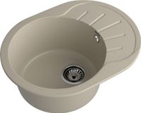 GRANFEST Мойка RONDO 580L 1-чаша+крыло 579*445мм топаз арт.GF- арт-R-580L топаз — фото 1, Кухонные мойки