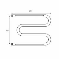 Водяной полотенцесушитель Point М-образный 500x600 с полкой Хром арт-PN38556P — фото 5, Водяные полотенцесушители