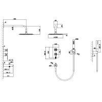 Душевая система Bronze de Luxe 1760'S Золото матовое арт-6630CG — фото 2, Встраиваемые душевые комплекты