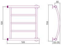 Водяной полотенцесушитель Сунержа Стилье Минор 500х500 Хром арт-00602-5050 — фото 3, Водяные полотенцесушители