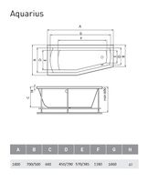 Акриловая ванна Relisan Aquarius 160х70 L без гидромассажа арт-Гл000013735 — фото 6, Акриловые ванны