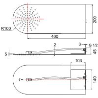 Верхний душ Remer Хром арт-350UFMX — фото 2, Верхние души