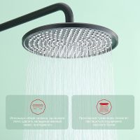 Душевая система Raglo Черная матовая арт-R20.27.06 — фото 3, Встраиваемые душевые комплекты