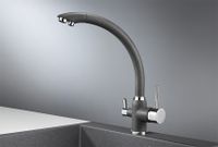 Granula- (ЧЁРНО-СЕРЫЙ), СМЕСИТЕЛЬ КУХОННЫЙ арт-2167, ГРАФИТ — фото 1, Смесители для кухни