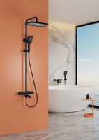 Душевая система Raglo с термостатом Черная матовая арт-R01.26.06 — фото 2, Душевые стойки