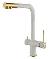 Rivelato Смеситель для кухни Lugano Г-обр. с краном питьевой воды D-35мм brina oro арт. арт-1523513 brina oro — фото 1, Смесители для кухни