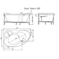 Акриловая ванна BellSan Индиго 160x105 R без гидромассажа арт-4627171530233 — фото 2, Акриловые ванны