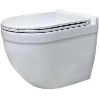 Унитаз CeramaLux подвесной Белый матовый с сиденьем Микролифт арт-2198MW — фото 1, Подвесные унитазы