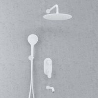 Встраиваемый комлплект для ванны с верхней душевой насадкой, лейкой и изливом арт-A85161 — фото 2, Встраиваемые душевые комплекты