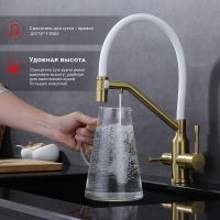 Смеситель для кухни Raglo Золото матовое Белый арт-R81.62.03 — фото 4, Смесители для кухни