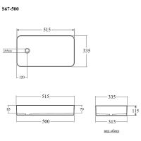 Раковина-чаша Bond Cube 50 Белый глянец арт-S67-500 — фото 5, Раковины накладные