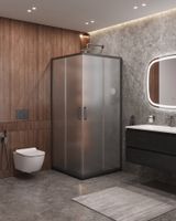 Душевой уголок CEZARES арт-MOLVENO-A-2-90-P-GM — фото 1, Квадратные душевые уголки