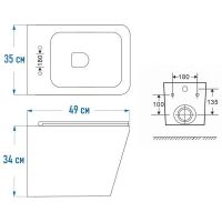 Унитаз Maretti Umbria подвесной с сиденьем Микролифт арт-UM10PBM08-844 — фото 9, Подвесные унитазы