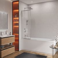 Душевая шторка на ванну с фиксированным креплением одной створки CEZARES SLIDER-FIX-VF-11-100/150-C- арт-SLIDER-FIX-VF-11-100/150-C-Cr — фото 2, Шторки для ванной раздвижные