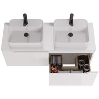 Тумба W, 125 см, подвесная, для умывальника "Гармония" 125 см или стеклянной столешницы W, 2 ящика,  арт-99.9400 — фото 2, Тумбы под раковину