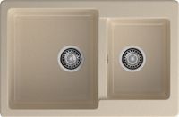 GRANFEST Мойка PRACTIK 780K 2 чаши 780*510мм кашемир арт.GF- арт-P-780K кашемир — фото 2, Кухонные мойки