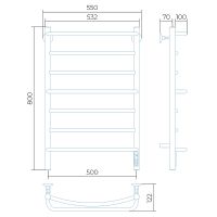Электрический полотенцесушитель Larusso Евромикс П7 500х800 Хром арт-4670078536389 — фото 2, Электрические полотенцесушители