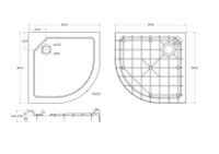 Поддон SMC CEZARES арт-TRAY-SMC-R-90-550-150-W — фото 2, Стеклопластиковые душевые поддоны