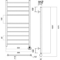 Товар: Электрический полотенцесушитель Domoterm Медея П10 500x1000 ER Хром арт-МедеяП10500x1000ER - фото 3 Электрический полотенцесушитель Domoterm Медея П10 500x1000 ER Хром арт-МедеяП10500x1000ER — фото 3, Электрические полотенцесушители