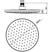 Верхний душ Swedbe Hermes Черный матовый арт-5119B — фото 5, Верхние души