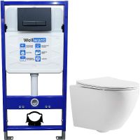 Товар: Комплект унитаза CeramaLux 2197 с инсталляцией WellWant Standart 50 WWISI111BB с сиденьем Микролифт арт-2197+WWISI111BB - фото 1 Комплект унитаза CeramaLux 2197 с инсталляцией WellWant Standart 50 WWISI111BB с сиденьем Микролифт арт-2197+WWISI111BB — фото 1, Комплекты унитаз + инсталляция