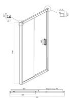 Душевая дверь Ambassador Forsa 100 профиль Черный стекло тонированное арт-17022216ABB — фото 2, Раздвижные душевые двери