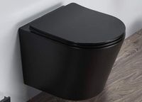 Унитаз CeramaLux подвесной Черный матовый с сиденьем Микролифт арт-B2330-1MB — фото 7, Подвесные унитазы