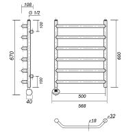 Электрический полотенцесушитель Domoterm Лаура П6 500x600 EL Хром арт-ЛаураП6500x600EL — фото 2, Электрические полотенцесушители