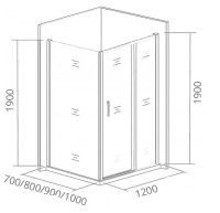Душевая дверь Good Door Cofe WTW-120-C-B 120 профиль Черный стекло прозрачное арт-КФ00011 — фото 4, Раздвижные душевые двери