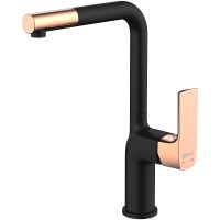 Смеситель для кухни Lemark Ursus Черный матовый Золото арт-LM7205BLR — фото 1, Смесители для кухни