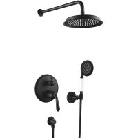 Душевая система Rose R02H Черная матовая арт-R0235H — фото 1, Встраиваемые душевые комплекты