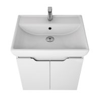 Тумба Q (D), 60 см, подвесная, 2 дверцы, белый глянец арт-99.1001 — фото 7, Тумбы под раковину