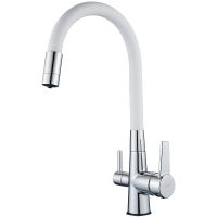 Смеситель для кухни D-Lin Хром Белый арт-D159317-3 — фото 1, Смесители для кухни