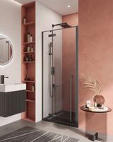 Душевая дверь Cezares арт-LINER-B-12-90-C-NERO-L — фото 1, Распашные душевые двери