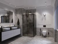 Душевой уголок Ambassador Forsa 100х80 профиль Черный стекло тонированное арт-17022216ABB-80ABB — фото 7, Прямоугольные душевые уголки