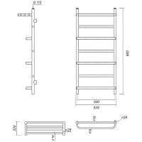 Водяной полотенцесушитель Domoterm Орфей сп П7 500x700 АБР Античная бронза арт-ОрфейспП7500x700АБР — фото 2, Водяные полотенцесушители