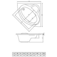 Акриловая ванна C-Bath Aurora 120x120 без гидромассажа арт-CBS001001 — фото 3, Акриловые ванны