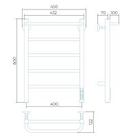 Электрический полотенцесушитель Larusso Прайм КС П5 400х600 Белый арт-4670078536549 — фото 2, Электрические полотенцесушители