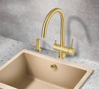 Смеситель для кухни Milacio Ultra Золото брашированное арт-MCU.554.GD — фото 4, Смесители для кухни