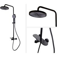 Душевая система Bronze de Luxe Icon Черная матовая арт-80112CB — фото 6, Душевые стойки