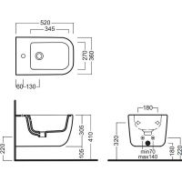 Биде Hatria Bianca подвесное Белое арт-Y1X501 — фото 2, Биде подвесные