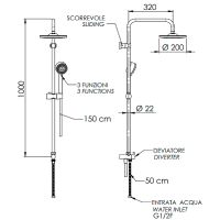 Душевая система Remer Хром арт-330X9MOEC20NRA — фото 2, Душевые стойки